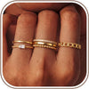 14K Gold Plated Stackable Rings for Women Statement Band Ring Set Size 5-11 - main view