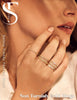 14K Gold Plated Stackable Rings for Women Statement Band Ring Set Size 5-11 - view 5