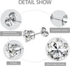 6/12 Pairs Silver Gold Stainless Steel Stud Earrings Set for Women - view 3