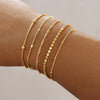 Gold Bracelets for Women with 14K Gold Plated Stackable Bracelet Stack Set Adjustable Charm Paperclip Chain Snake Link Layered Jewelry - view 2