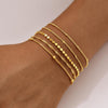 Gold Bracelets for Women with 14K Gold Plated Stackable Bracelet Stack Set Adjustable Charm Paperclip Chain Snake Link Layered Jewelry - view 4