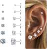6 Pairs Flat Back Earrings for Women, Stud Earring Set - main view