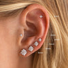 6 Pairs Flat Back Earrings for Women, Stud Earring Set - view 2