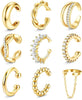 9PCS 14K Gold Plated Ear Cuff Earrings for Women Non Piercing jewelry - main view