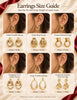 6 Pairs Chunky Gold Plated Knot Earrings for Women - view 2