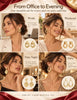 6 Pairs Chunky Gold Plated Knot Earrings for Women - view 5