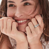 Dazzling Cubic Zirconia Band Ring for Women, Stainless Steel Titanium Women Finger Thumb Ring in Silver/Gold Tone, Wedding Eternity Band Infinity - view 2