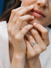 Dazzling Cubic Zirconia Band Ring for Women, Stainless Steel Titanium Women Finger Thumb Ring in Silver/Gold Tone, Wedding Eternity Band Infinity - view 3