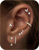 Flat Back Earrings, Dainty Earring Stack - main view