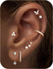 Flat Back Earrings, Dainty Earring Stack - 14K Gold Plated