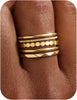 14K Gold Plated Stackable Rings for Women Thin Dainty Ring Set Minimalist Stacking Thumb Rings Statement Pinky Engagement Ring Promise Wedding Bands - main view