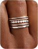 14K Gold Plated Stackable Rings for Women Thin Dainty Ring Set Minimalist Stacking Thumb Rings Statement Pinky Engagement Ring Promise Wedding Bands - Silver Plated 6