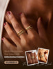 14K Gold Plated Stackable Rings for Women Thin Dainty Ring Set Minimalist Stacking Thumb Rings Statement Pinky Engagement Ring Promise Wedding Bands - view 3