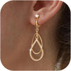 Clip on Earrings for Women Statement Drop Dangle Earrings for Women Jewelry Trendy 14K Gold/Silver Plated Earring Non Pierced Earring Jewelry Gifts - 2CZ Water drop-G