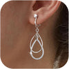 Clip on Earrings for Women Statement Drop Dangle Earrings for Women Jewelry Trendy 14K Gold/Silver Plated Earring Non Pierced Earring Jewelry Gifts - 2CZ Water drop-S