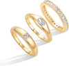 14K Gold Plated Stackable Rings for Women - Dainty Stackable Gold Ring Set of Three with Cubic Zirconia Multi-Bands - Trendy Fashion Jewelry - main view
