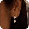 Pearl Earrings for Women, Dainty 14k Gold Plated Pearl Drop Earring Gold Bridal Dangle Earring Small Cute Stud Earring Wedding Dangle Earrings for - Gold-7