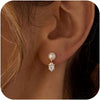 Pearl Earrings for Women, Dainty 14k Gold Plated Pearl Drop Earring Gold Bridal Dangle Earring Small Cute Stud Earring Wedding Dangle Earrings for - Gold-5