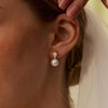 Pearl Earrings for Women, Dainty 14k Gold Plated Pearl Drop Earring Gold Bridal Dangle Earring Small Cute Stud Earring Wedding Dangle Earrings for - view 2