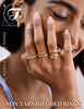 Gold Rings for Women Stackable Chunky Wedding Ring Set - view 2