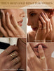 Gold Rings for Women Stackable Chunky Wedding Ring Set - view 3