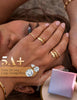 Gold Rings for Women Stackable Chunky Wedding Ring Set - view 6