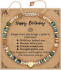 Friendship Bracelets for Women with Turquoise Beads Stretch Stackable Set - main view