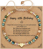 Friendship Bracelets for Women with Turquoise Beads Stretch Stackable Set - Happy 60th