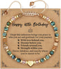 Friendship Bracelets for Women with Turquoise Beads Stretch Stackable Set - Happy 40th