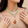 3 Pcs Layered Western Cowgirl Necklaces for Women Boho Turquoise Beaded Western Jewelry Rhinestone Cowboy Hat Boots Ox-Head Pendant Choker Paperclip - view 2