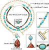 3 Pcs Layered Western Cowgirl Necklaces for Women Boho Turquoise Beaded Western Jewelry Rhinestone Cowboy Hat Boots Ox-Head Pendant Choker Paperclip - view 6