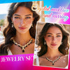 Rhinestone Bridal Wedding Jewelry Sets Gold Necklace Earrings Set Leaf Prom Formal Costume Jewelry Set for Women and Brides - view 7