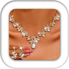 Rhinestone Bridal Wedding Jewelry Sets Gold Necklace Earrings Set Leaf Prom Formal Costume Jewelry Set for Women and Brides - Gold