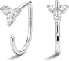 925 Sterling Silver 14K Gold Plated Huggie Half Hoop Earrings - Trinity-White Gold
