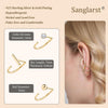925 Sterling Silver 14K Gold Plated Huggie Half Hoop Earrings - view 4