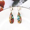 Boho Long Teardrop Stone Clip on Earrings for Women Stone Statement Earrings Non Pierced Gold Tone - view 4