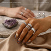 16 PCS Silver Chunky Rings Set for Women, 14k Silver Plated Thick Dome Stackable Open Rings Trendy Dainty Minimalist Jewelry Gifts - view 7