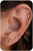 6 pcs Flat Back Earrings for Women Cartilage Helix Stud Ear Stack - main view