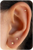 6 pcs Flat Back Earrings for Women Cartilage Helix Stud Ear Stack - Gold flatback-131