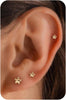 6 pcs Flat Back Earrings for Women Cartilage Helix Stud Ear Stack - Gold flatback-354