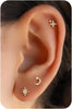 6 pcs Flat Back Earrings for Women Cartilage Helix Stud Ear Stack - Gold flatback-230