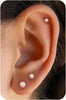 6 pcs Flat Back Earrings for Women Cartilage Helix Stud Ear Stack - Gold flatback-130