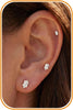 6 pcs Flat Back Earrings for Women Cartilage Helix Stud Ear Stack - silver flatback-443