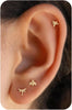6 pcs Flat Back Earrings for Women Cartilage Helix Stud Ear Stack - Gold flatback-278