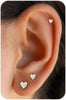 6 pcs Flat Back Earrings for Women Cartilage Helix Stud Ear Stack - silver flatback-288