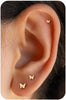 6 pcs Flat Back Earrings for Women Cartilage Helix Stud Ear Stack - Gold flatback-132