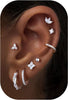 8 Pairs Gold Huggie Hoop Earrings for Women - Silver Plated