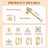8 Pairs Gold Huggie Hoop Earrings for Women - view 3