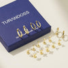 8 Pairs Gold Huggie Hoop Earrings for Women - view 7