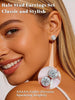 4 Pairs Silver Stud Earrings for Women, 18K Silver Plated Premium Cubic Zirconia Earrings, Halo Round Square Stud Earrings Set for Women - view 2